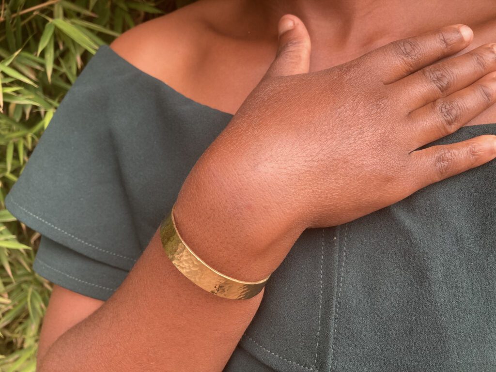 textured brass cuff