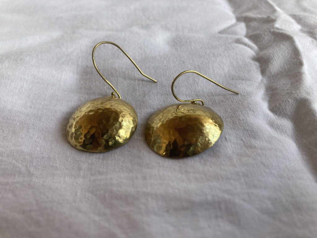 brass dapped earrings